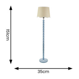 Valuelights Bobbins Powder Blue Floor Lamp With Linen Scallop White Trim Shade - thumbnail 4