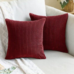 Ameha Red Velvet Cushion Set, 18X18 Inch, Includes 2 Filled Cushions & 2 Covers, Soft, Breathable & Hypoallergenic - thumbnail 8
