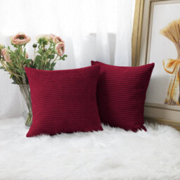Ameha Red Velvet Cushion Set, 18X18 Inch, Includes 2 Filled Cushions & 2 Covers, Soft, Breathable & Hypoallergenic - thumbnail 9