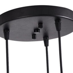 Living And Home Black 3 Light Pendant Light With Wave Glass Lampshade - thumbnail 7