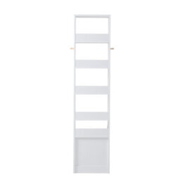 Living And Home White 2 Lockable Drawer Bedside Table With 4 Tier Display Shelf W 400mm X D 340mm X H 1740mm - thumbnail 4