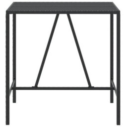 Berkfield Bar Table With Glass Top Black 110X70X110 Cm Poly Rattan - thumbnail 3
