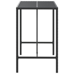 Berkfield Bar Table With Glass Top Black 110X70X110 Cm Poly Rattan - thumbnail 4