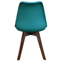 Fusion Living Soho Teal Plastic Dining Chair With Squared Dark Wood Legs - thumbnail 3