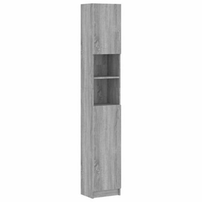 Berkfield Versatile Bathroom Cabinet Grey Sonoma 32X25.5X190 Cm Engineered Wood