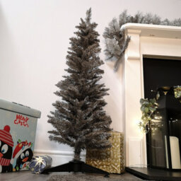 Samuel Alexander 4Ft (120Cm) Artificial Pencil Pine Grey Christmas Tree With 168 Tips & Stand - thumbnail 1
