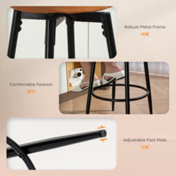 Homcom Swivel Bar Stools, Swivel Pu Leather Barstools With Footrest Set Of 2 - thumbnail 6