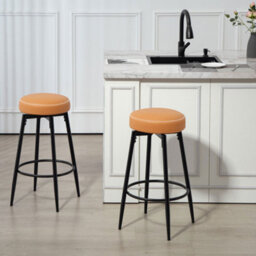 Homcom Swivel Bar Stools, Swivel Pu Leather Barstools With Footrest Set Of 2 - thumbnail 9