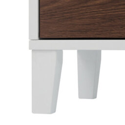 Teamson Home Freestanding Tall Column Bathroom Cabinet With 2 Doors And 3 Shelves, Walnut/white - thumbnail 7