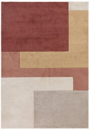 Brown Grey Orange Modern 13mm Pile Stain-Resistant Rug For Bedroom, Dining Room, Easy To Clean Modern Rug-120Cm X 170Cm - thumbnail 4
