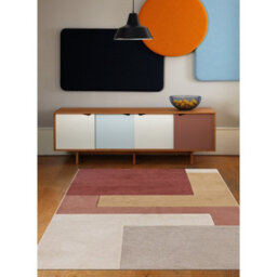 Brown Grey Orange Modern 13mm Pile Stain-Resistant Rug For Bedroom, Dining Room, Easy To Clean Modern Rug-120Cm X 170Cm - thumbnail 3