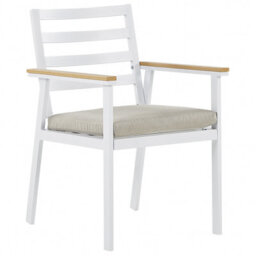 Beliani Set Of 4 Garden Chairs With Cushions Cavoli Metal Beige - thumbnail 5