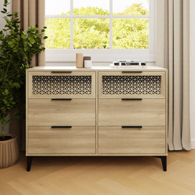 Ezra 3+3 Drawer Chest Of Drawers Oak - image 1