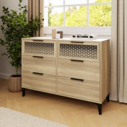 Ezra 3+3 Drawer Chest Of Drawers Oak - thumbnail 2