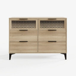 Ezra 3+3 Drawer Chest Of Drawers Oak - thumbnail 5