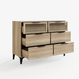 Ezra 3+3 Drawer Chest Of Drawers Oak - thumbnail 4