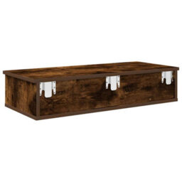 Berkfield Wall Shelf With Drawers Smoked Oak 80X31X17 Cm Engineered Wood - thumbnail 6