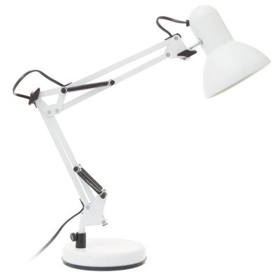 Orsina Studio Matte White Metal Desk Lamp, Adjustable Anglepoise Design Tall Table Lamps, Contemporary Desk Lamp - image 1