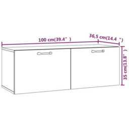 Berkfield Wall Cabinet Concrete Grey 100X36.5X35 Cm Engineered Wood - thumbnail 9