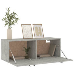 Berkfield Wall Cabinet Concrete Grey 100X36.5X35 Cm Engineered Wood - thumbnail 4