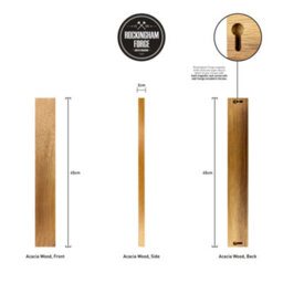 Rockingham Forge Magnetic Rack, 45Cm, Acacia Wood, 8 Spaces - thumbnail 4