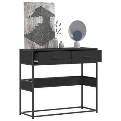 Berkfield Console Table Black 90X35X80 Cm Engineered Wood - image 1