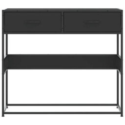 Berkfield Console Table Black 90X35X80 Cm Engineered Wood - thumbnail 4