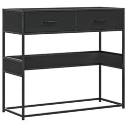 Berkfield Console Table Black 90X35X80 Cm Engineered Wood - thumbnail 2
