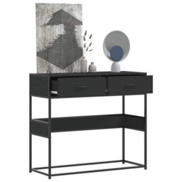 Berkfield Console Table Black 90X35X80 Cm Engineered Wood - thumbnail 1