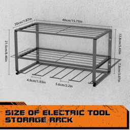 3 Tier Heavy Duty Power Tool Storage Rack Metal Organizer - thumbnail 2