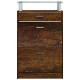 Berkfield Modern Shoe Cabinet Smoked Oak 63X24X104 Cm Engineered Wood - thumbnail 6
