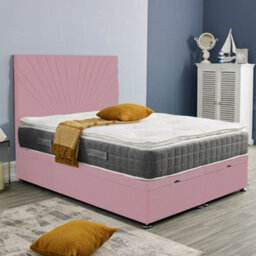 Urban Textures Ottoman Bed Sunrise End Lift: Plush Velvet Pink - thumbnail 1