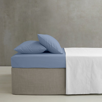 Catherine Lansfield Easy Iron Percale Combed Fitted Sheet 35Cm Depth Lansfield Blue - image 1