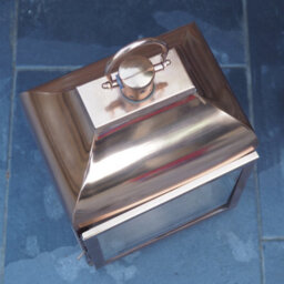 Copper Candle Lantern Tall - Tall Metal Hurricane Lantern - thumbnail 7