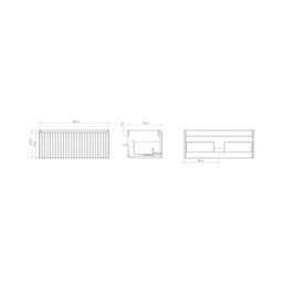Banyetti Linea Matt Grey Ribbed Wall Hung Vanity Unit 800mm X 390mm - thumbnail 5