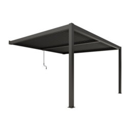 Agadon Aluminium Pergola Shading System 400 X 400 Cm Anthracite Wall Mounted - thumbnail 2