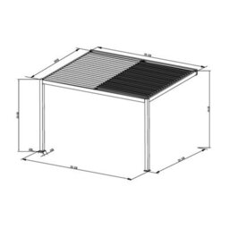 Agadon Aluminium Pergola Shading System 400 X 400 Cm Anthracite Wall Mounted - thumbnail 5