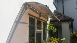 Canofix UK Canofix Door Canopy Pc 2500 Width X 650 Projection (Grey Bracket - Bronze Sheet)