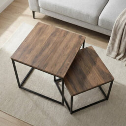 Vidaxl Nesting Tables 3 Pcs Black Oak 61 X 28 X 47 Cm Engineered Wood - thumbnail 3