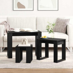 Vidaxl Nesting Tables 3 Pcs Black Oak 61 X 28 X 47 Cm Engineered Wood - thumbnail 4
