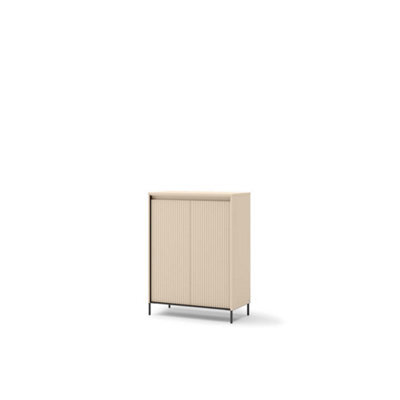 Arte Trend 3 Hallway Cabinet 79Cm - Beige & Black With Led Lighting And Spacious Storage - image 1