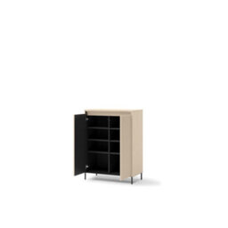 Arte Trend 3 Hallway Cabinet 79Cm - Beige & Black With Led Lighting And Spacious Storage - thumbnail 2