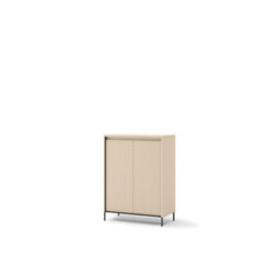 Arte Trend 3 Hallway Cabinet 79Cm - Beige & Black With Led Lighting And Spacious Storage - thumbnail 1