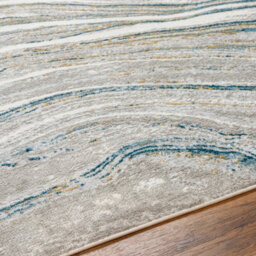 Livabliss San Francisco-Modern Blue Grey Yellow Graphic Living Dining Bedroom Rug 120 X 170 Cm Easy Care, Non Shedding - thumbnail 3