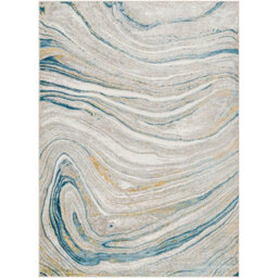 Livabliss San Francisco-Modern Blue Grey Yellow Graphic Living Dining Bedroom Rug 120 X 170 Cm Easy Care, Non Shedding - thumbnail 1
