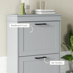 Homcom Slim Shoe Storage Cabinet With 2 Flip Drawers For Entryway, Grey - thumbnail 7