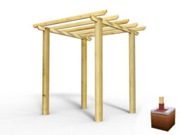 Edecks Heavy Duty Village Walkway Wooden Garden Pergola (W 2400mm X D 2400mm) With Steel Spikes (2.1M) - thumbnail 4
