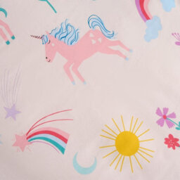 OHS Unicorn Quilt Cover Duvet Pillowcase Magic Rainbow Bedding Set, Pink - Single - thumbnail 5