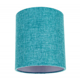 Happy Homewares Contemporary And Sleek Teal Linen Fabric 6 Cylindrical Lamp Shade 60W Maximum - thumbnail 1