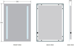 Affine 500 X 700mm Bathroom Mirror Led Lights Wall Mounted Battery Powered Illuminated - thumbnail 6